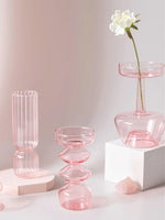Moderne Glas Schmuckschale - Babyrosa