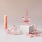 Moderne Glas Schmuckschale - Babyrosa