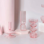 Moderne Glas Schmuckschale - Babyrosa
