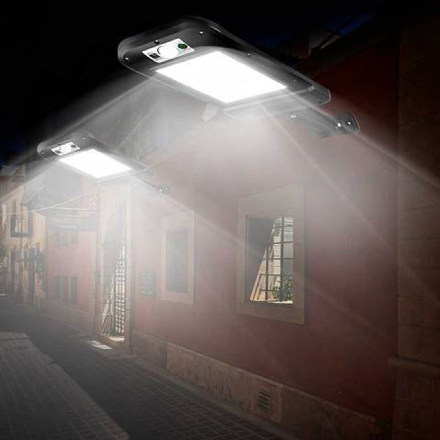 Solarbetriebene LED-Außenlampe mit Bewegungssensor