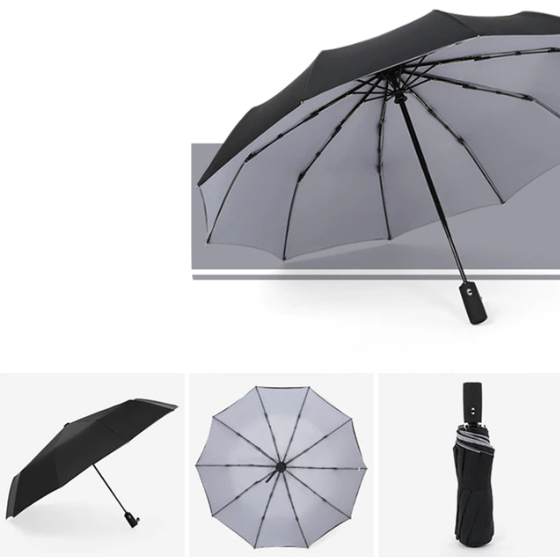 Automatischer Regenschirm mit Windschutz – Umgekehrter Schließmechanismus