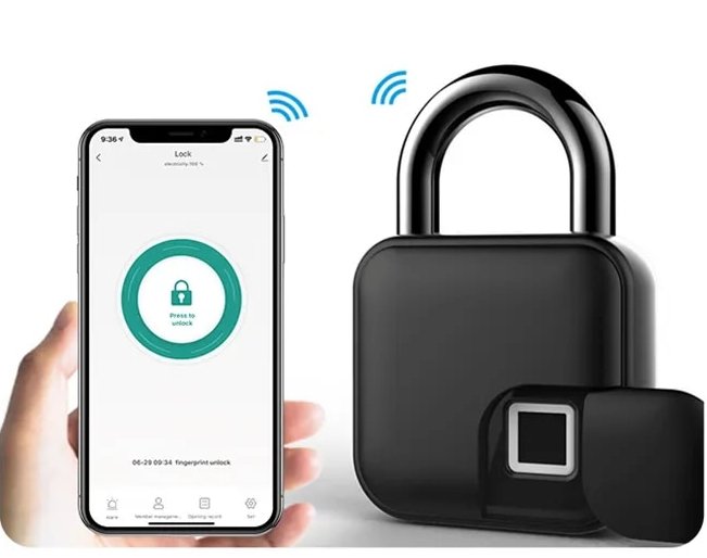 Fingerabdruck Slim Vorhängeschloss – Schlüssellose Sicherheit mit USB-Ladung