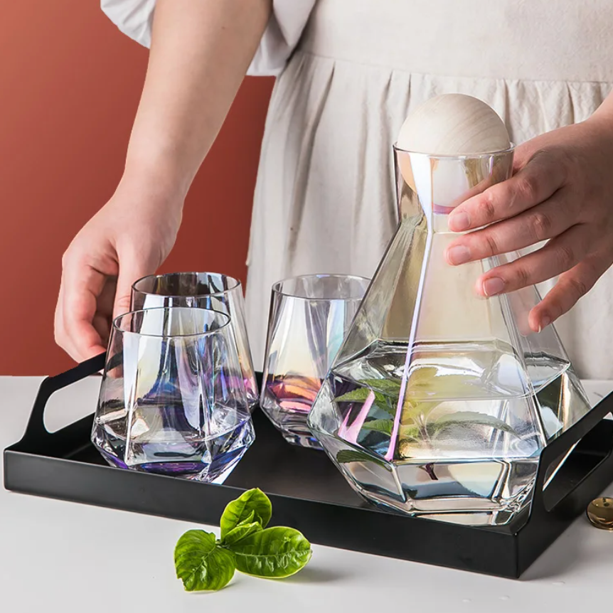 5-teiliges Set Gläser aus Kristall