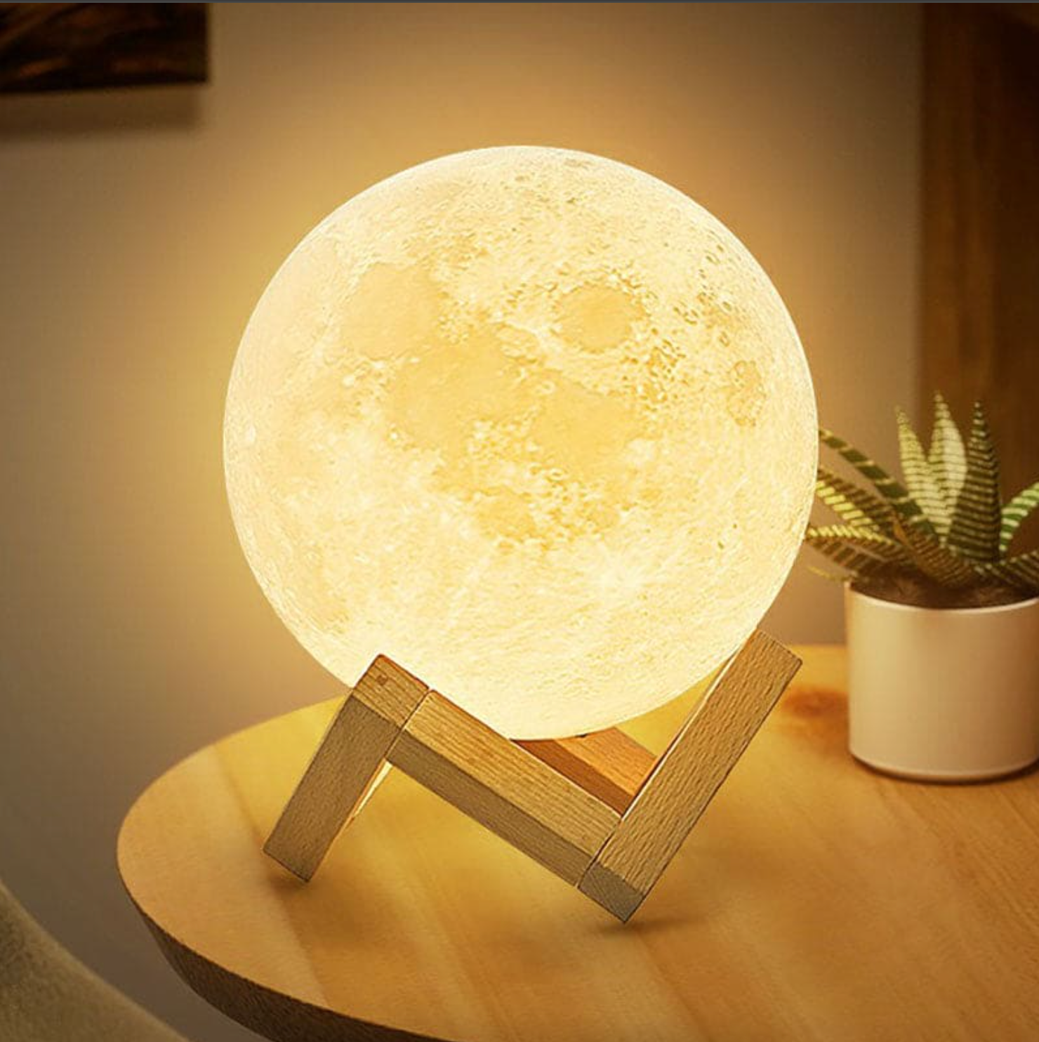 Wiederaufladbare LED-Mondlampe mit 16 Farben und Fernbedienung