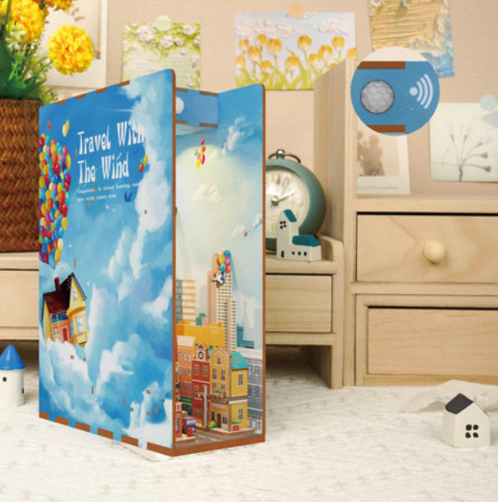 3D-Holzpuzzle Set für DIY-Bücherregal-Ecke
