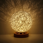 Stilvolle Rattan-Tischlampe mit Dimmfunktion - 30 cm