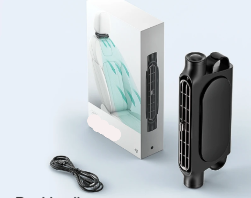 Zubehör für Autositz: Kompakter USB-Fan mit 3 Geschwindigkeiten