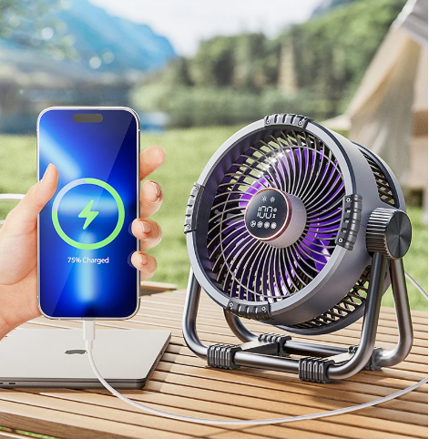 Campingventilator 3-in-1 mit LED und Powerbank – 20.000mAh, mit Haken & Fernbedienung
