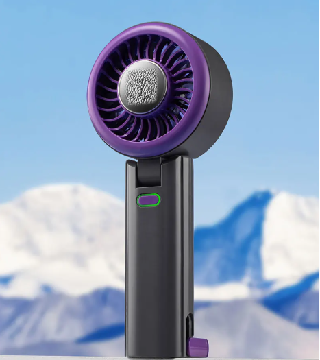 Mini Ventilator mit Kühlplatte – Tragbarer Lüfter mit 100 Geschwindigkeiten und einstellbarem Luftstrom