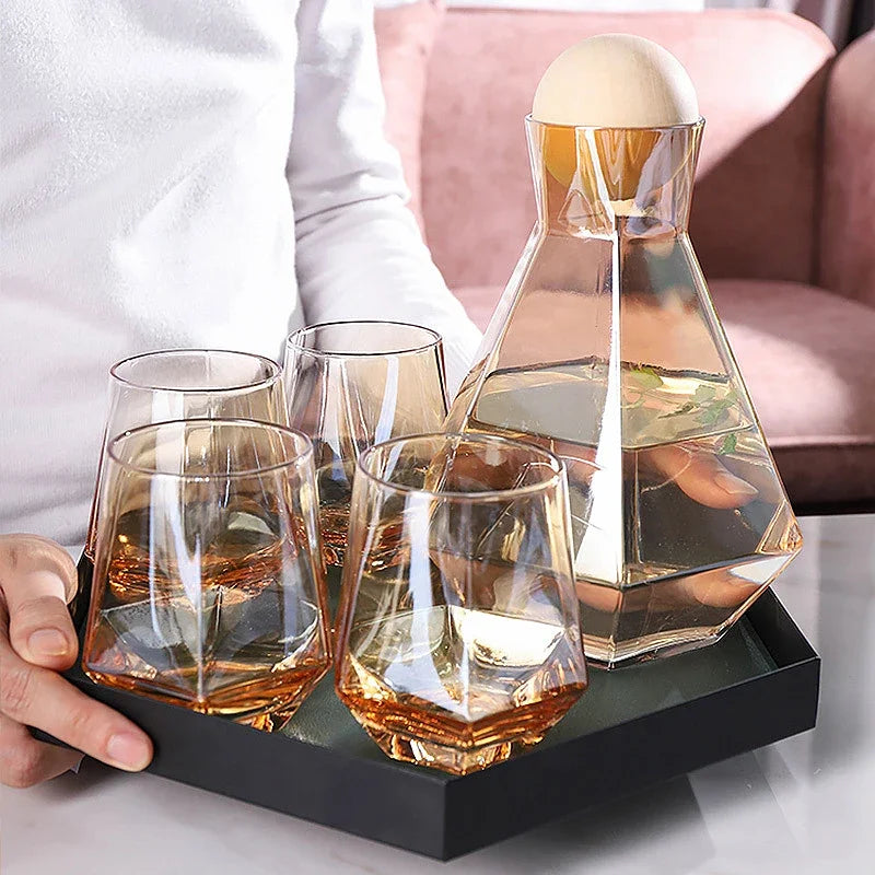 5-teiliges Set Gläser aus Kristall