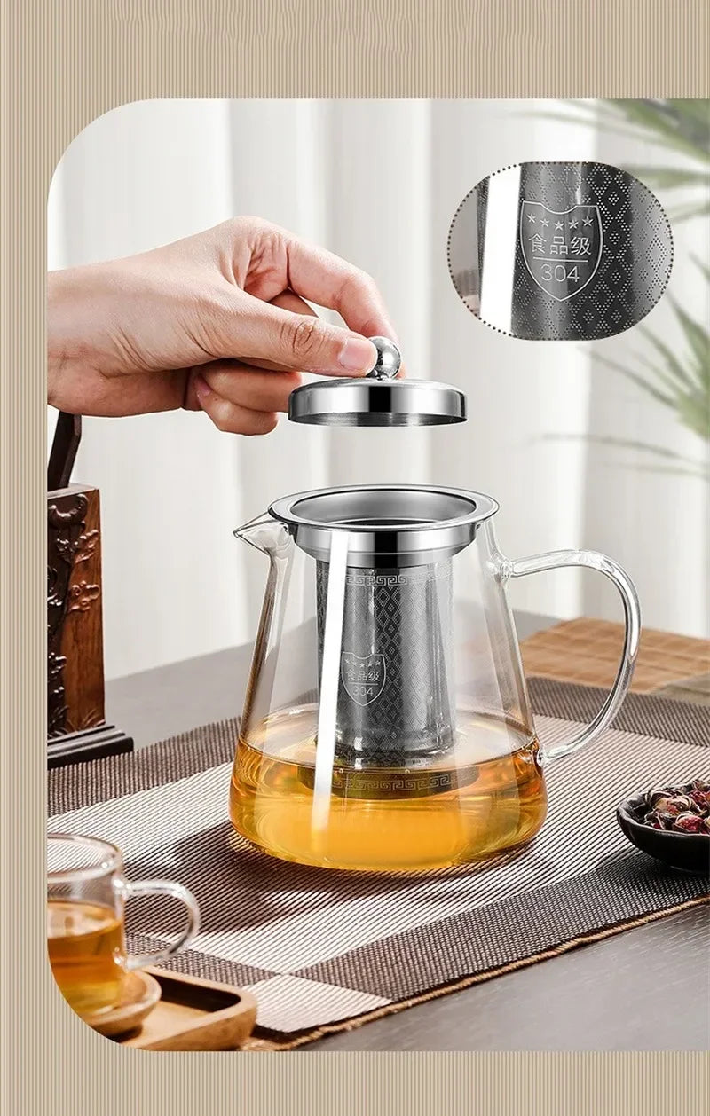Elegante Teekanne aus Borosilikatglas – Ideal für Teeliebhaber