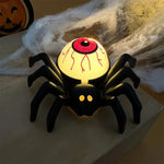 Gespenstische LED Schädel- und Spinnenlampe für Halloween