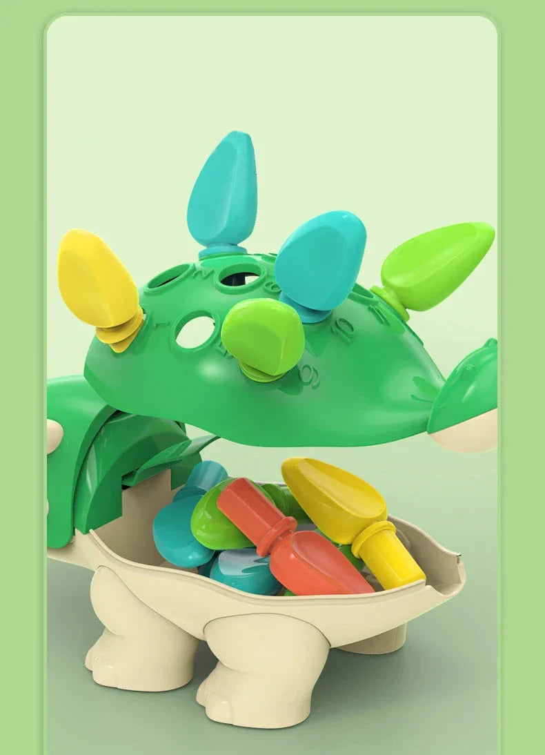 Dinosaurier in Montessori Farben – Lernspielzeug für Kinder