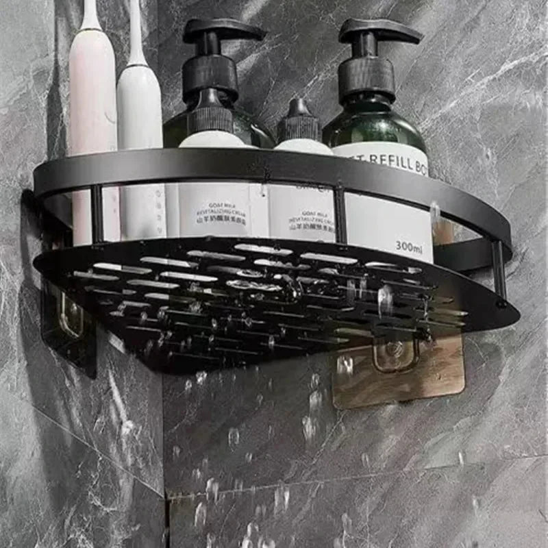 Eckregal aus Aluminium für die Wand – platzsparender Badorganizer ohne Bohren