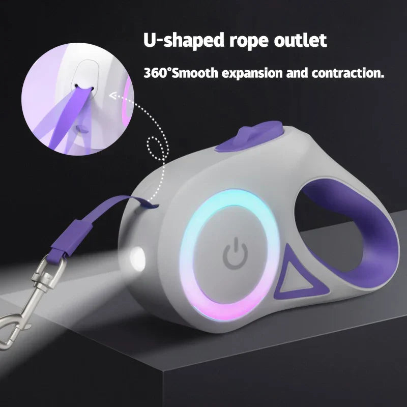 Safety Leash with LED for Dogs and Cats | Flexible & Ergonomic | Ideal for Nighttime