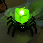Gespenstische LED Schädel- und Spinnenlampe für Halloween