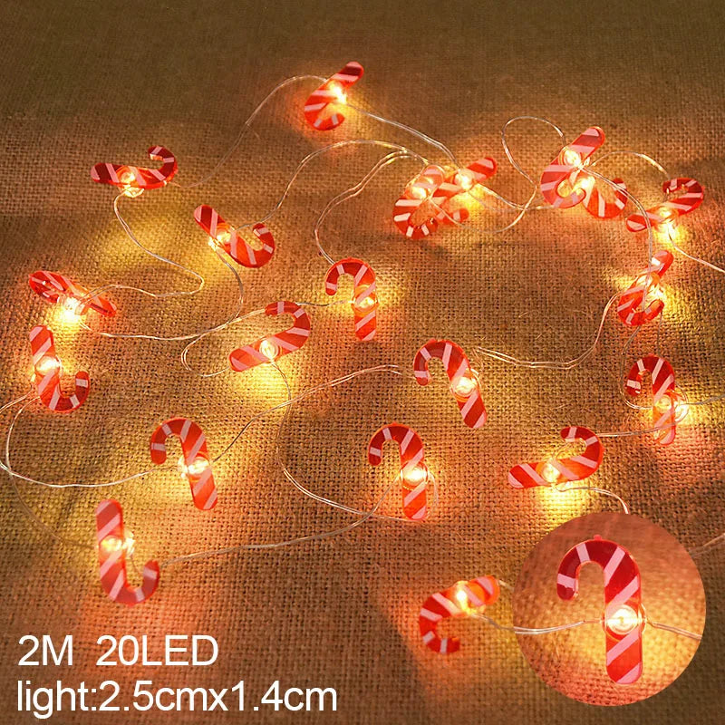 Frosted fairy lights for Christmas | 2 m length | 20 LEDs with festive motifs