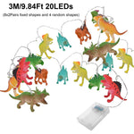 DinoLights | LED Dinosaur String Lights for Kids | Warm White | 1.5 m / 3 m Battery Operated