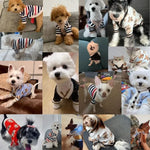 Gestreifter Strickpullover für Hunde – warmes Cardigan