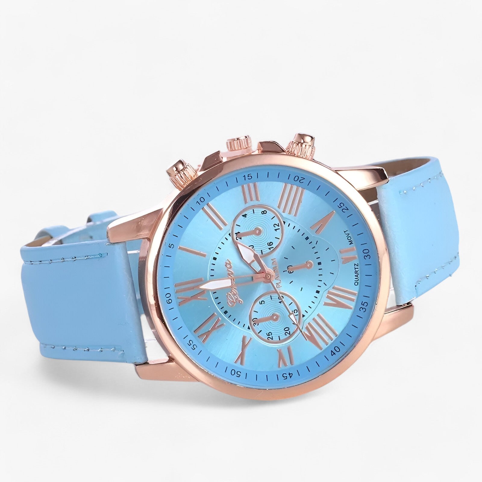 Stilvolle Damenuhr mit echtem Lederarmband