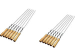 Ultimate Grill Skewers | Long Stainless Steel Skewers with Wooden Handle | Set of 6