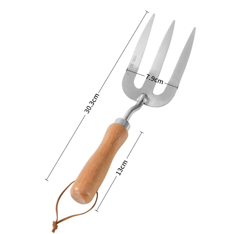 Premium 5-Piece Garden Tool Set | Stainless Steel | Wooden Handles