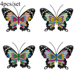 Beautiful Metal Butterfly Wall Decor Set | 4 Pieces | Weatherproof