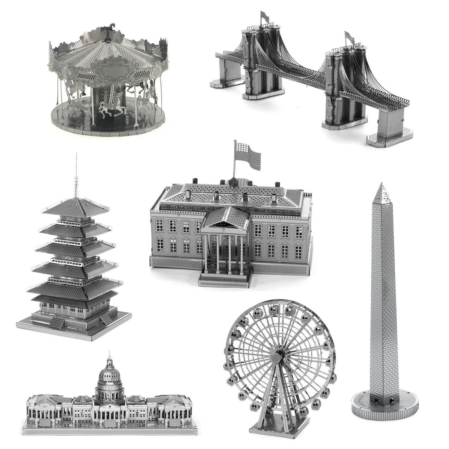 Kreatives 3D Metall Puzzle Set: Baue und Entdecke Weltwunder