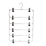 Space-Saving Stainless Steel Trouser Organizer with 12 Clips