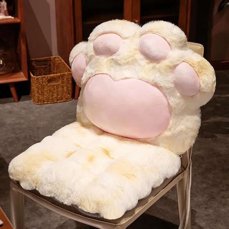 Gemütliches Kissen in Form einer Katzenpfote aus Plüsch