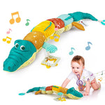 Musikalisches Krokodil mit sensorischem Plüsch und Rassel