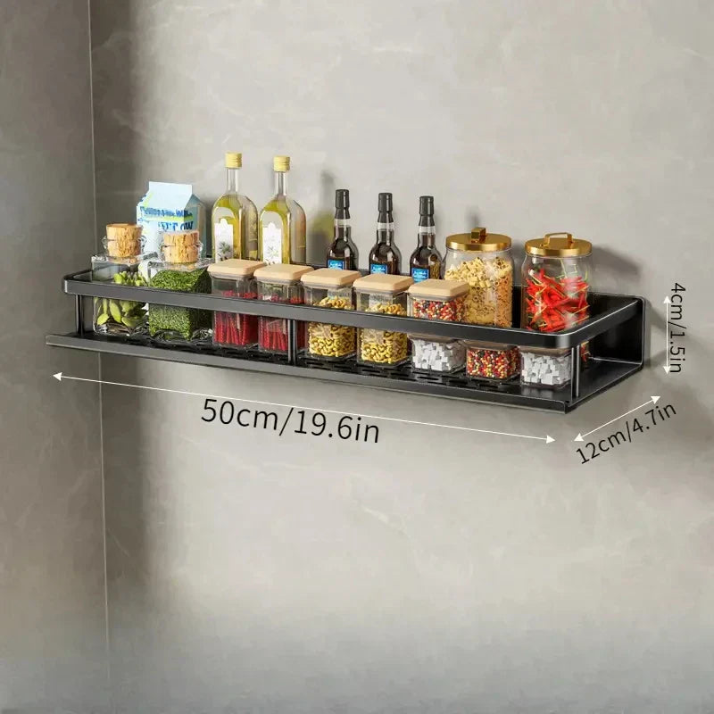 Wandmontiertes Küchenregal – Platzsparendes und stilvolles Aluminiumregal für Küchenutensilien
