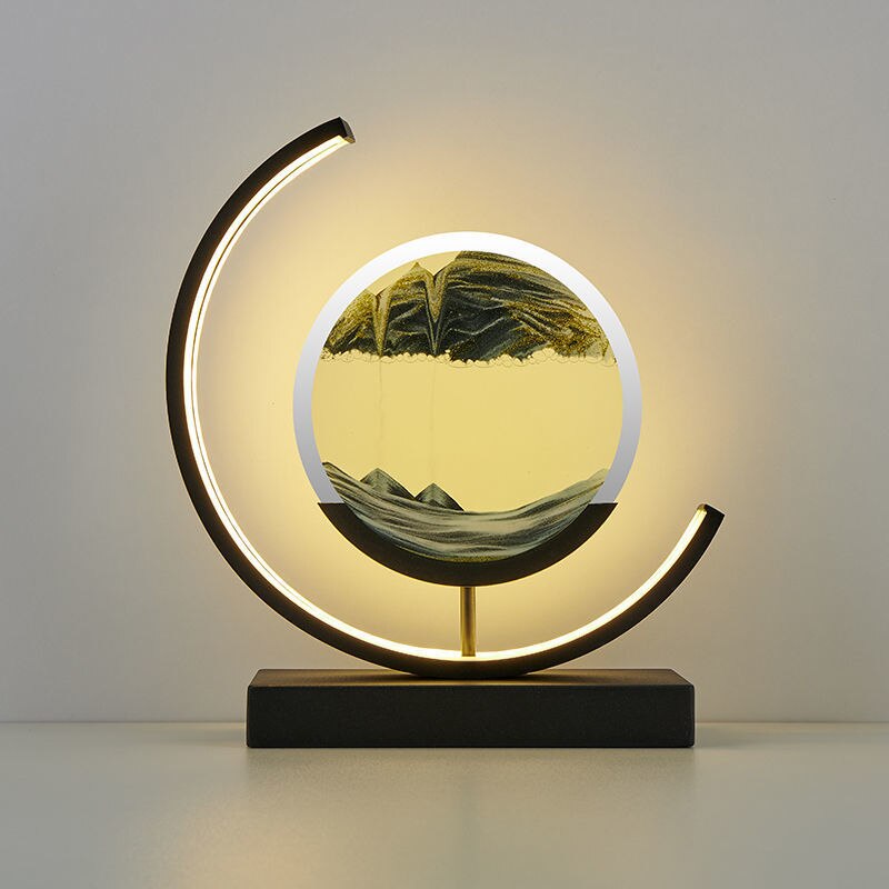 LED Tischlampe mit bewegter Sandlandschaft – Sandlicht