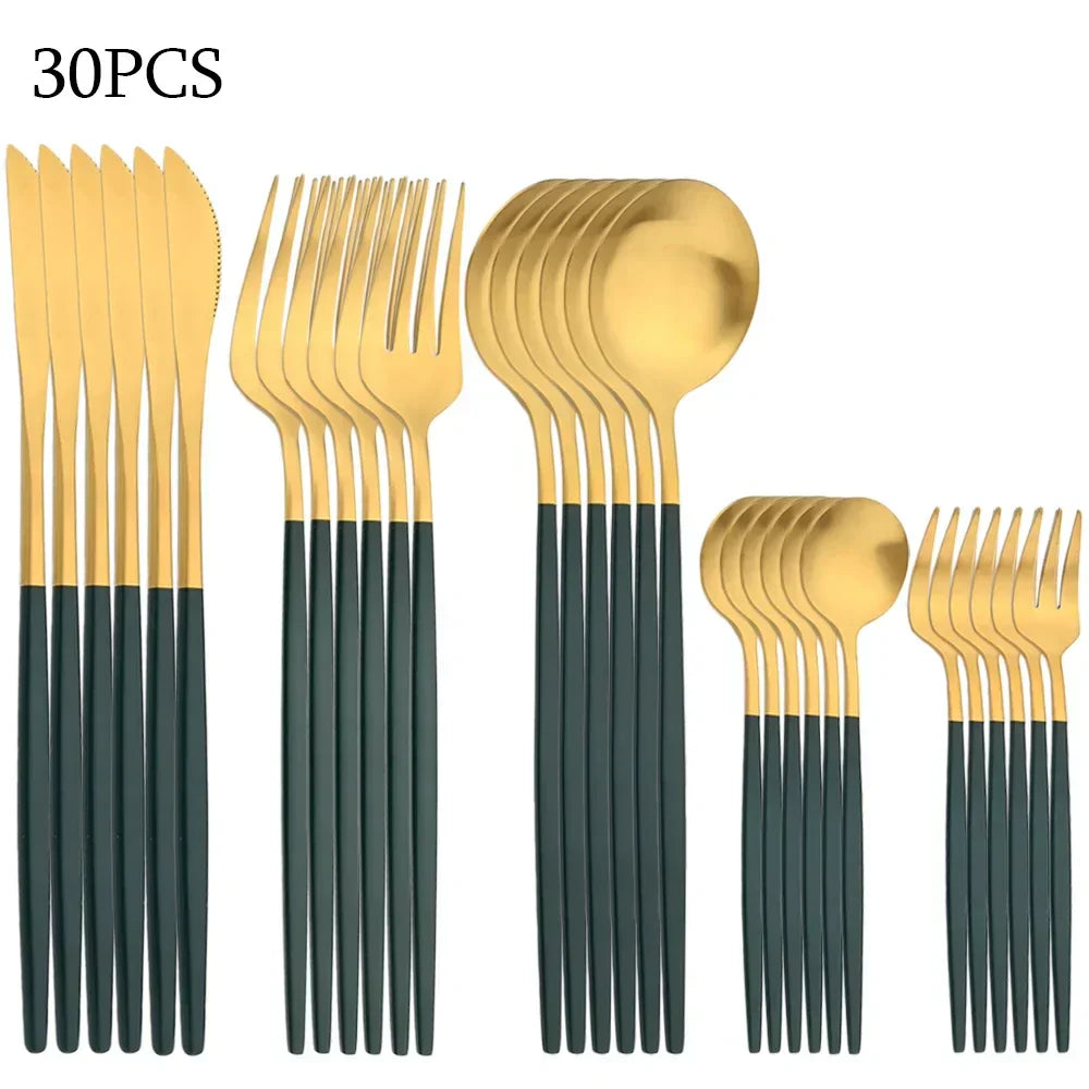 Elegantes 30-teiliges Besteckset für stilvolle Tischmomente