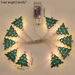 Festliche LED-Lichterkette mit Schneemann und Tannenbaum