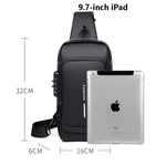 Stylische Umhängetasche mit USB-Ladeanschluss und Sicherheitsschloss