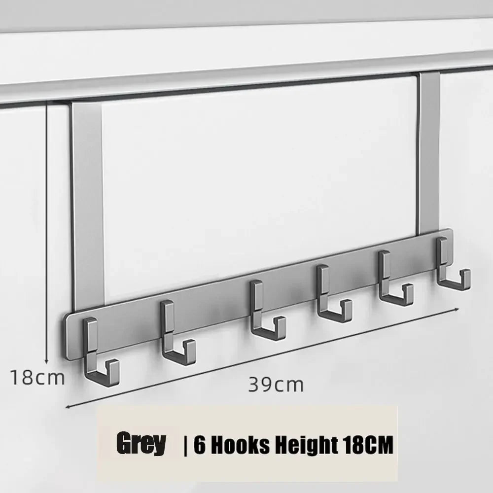 Practical Door Hook Organizer with 6 Aluminum Hooks