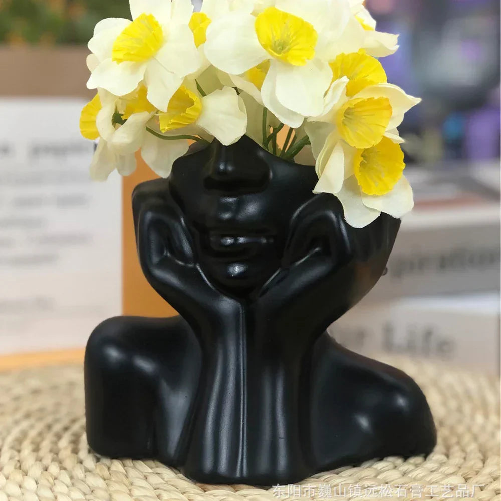 Fröhliche Glücksblume Topf Skulptur