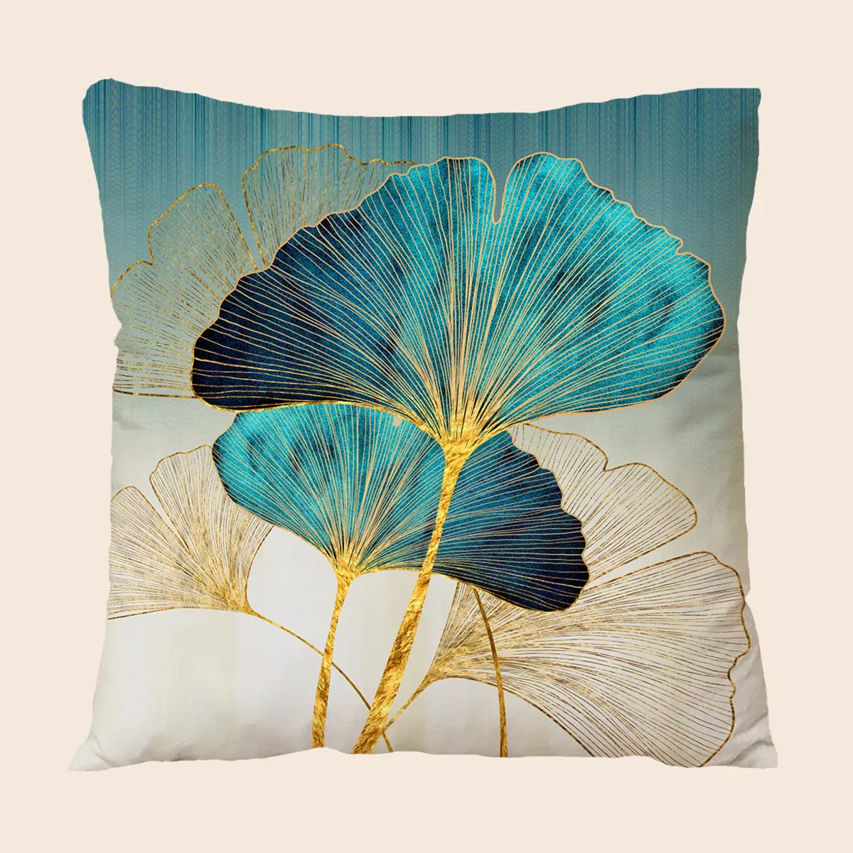 Natural Charm | Cuddly Cushion Cover with Plant Motif | 45×45 cm