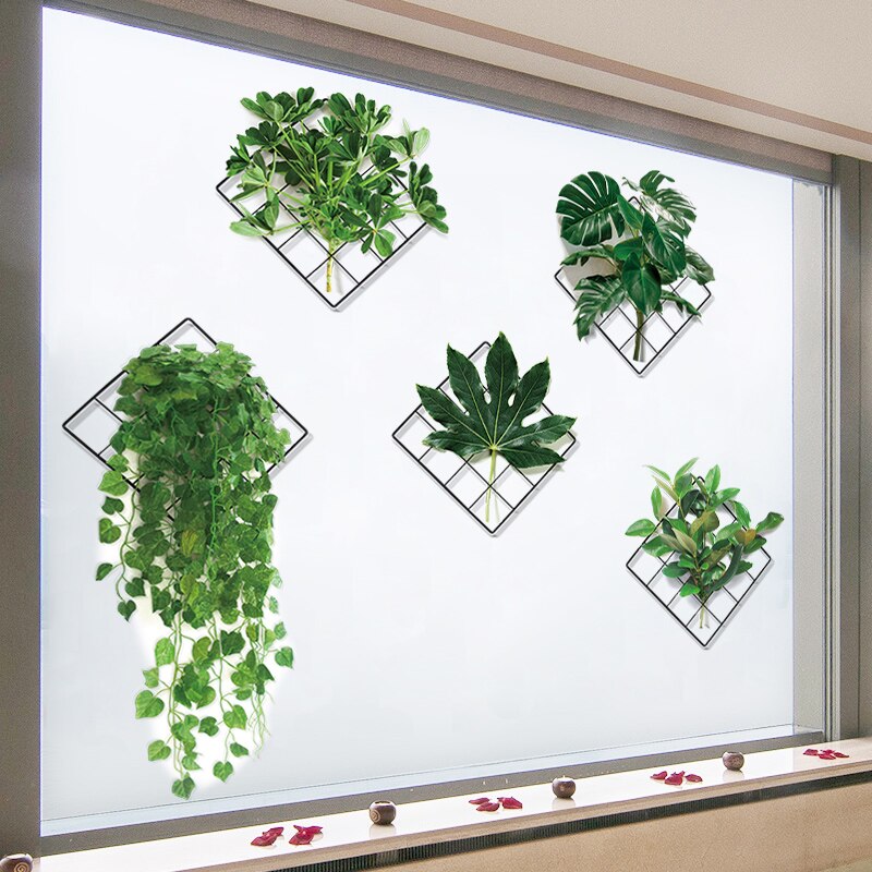 3D Wandaufkleber mit grünen Pflanzen – Naturmotiv