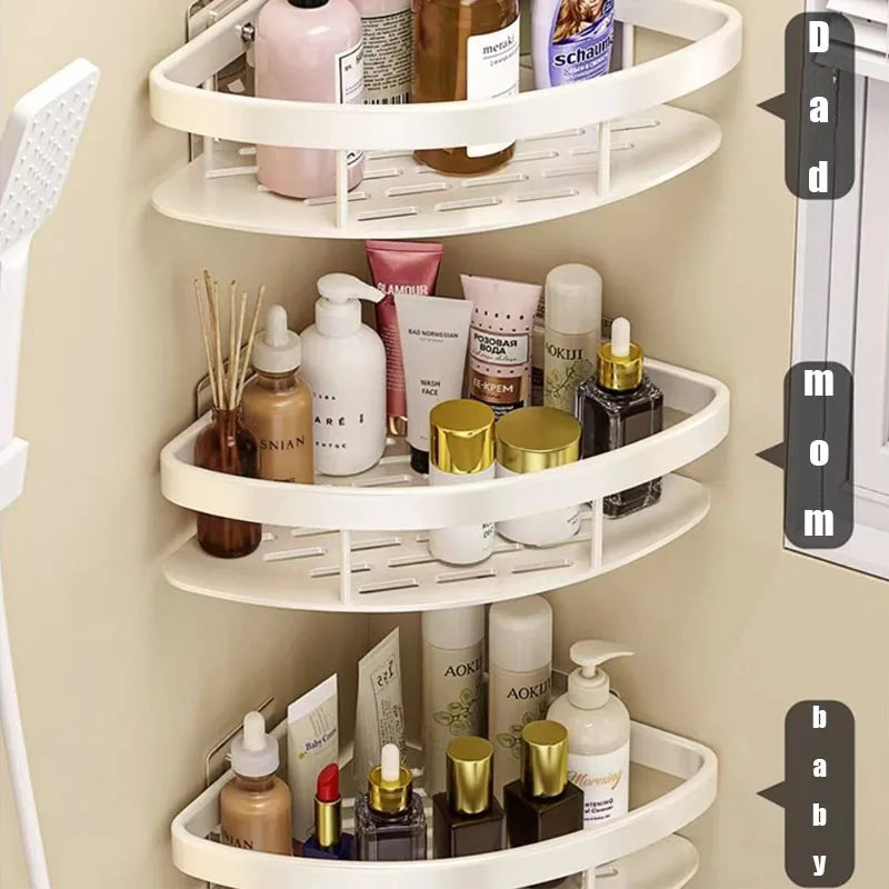 Rectangular Shower Caddy No Drilling | Rust-Proof Design for Your Bathroom
