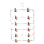 Space-Saving Stainless Steel Trouser Organizer with 12 Clips
