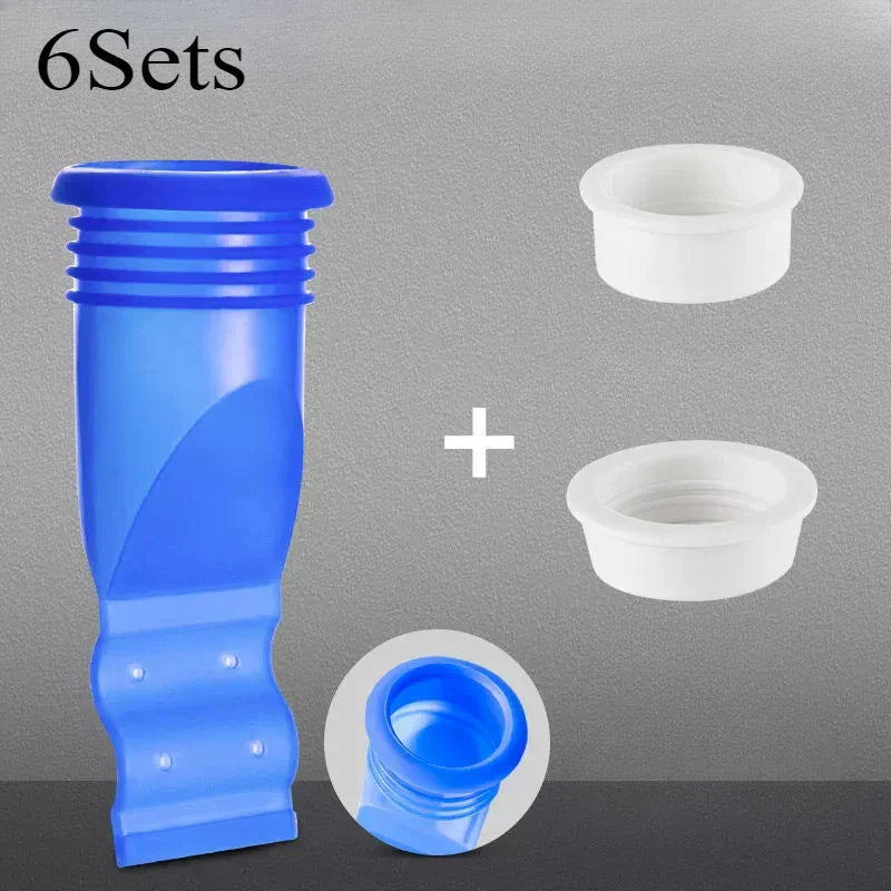 AblaufSicher Set – 6-teiliges Anti-Geruchs & Rückfluss System für Bad, WC & Küche