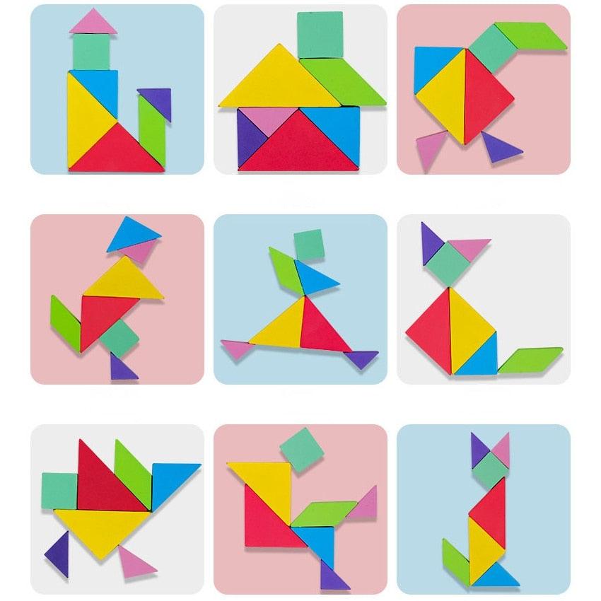Magnetisches Holztangram-Puzzle für kreative Kinder