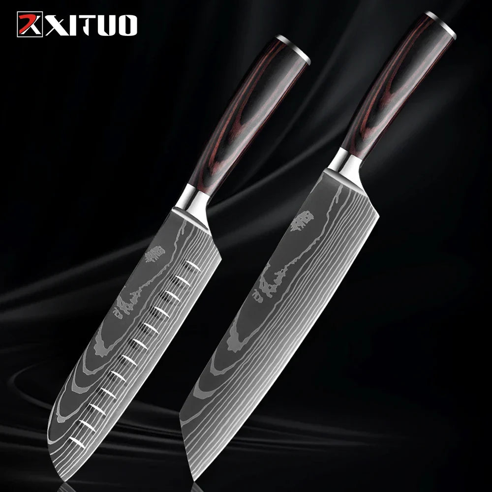Edelstahl Küchenmesser Set von Nahria - 1-9 Teile mit Ergonomischen Griffen
