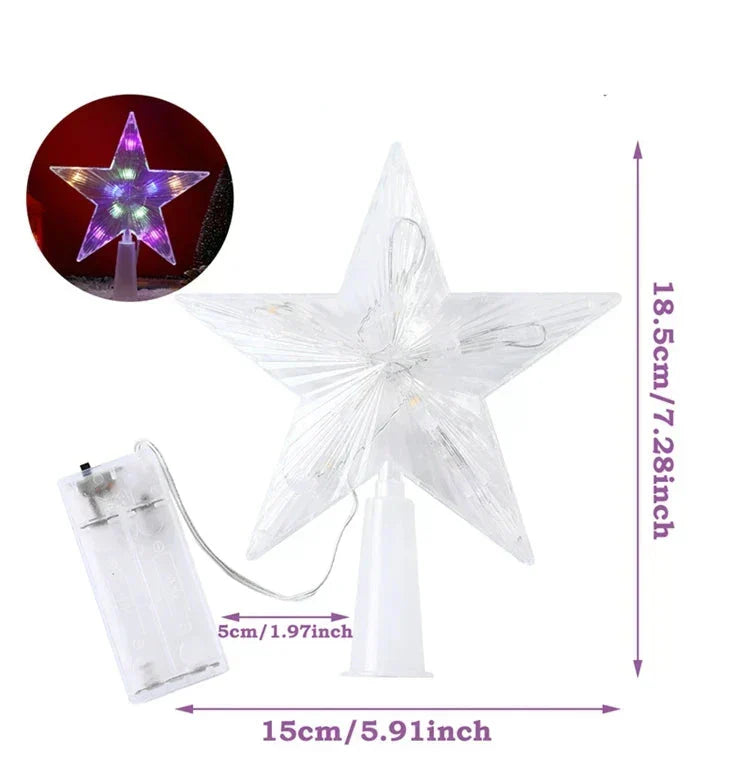 Leuchtender Weihnachtsstern – LED Baumspitze für festliche Dekoration