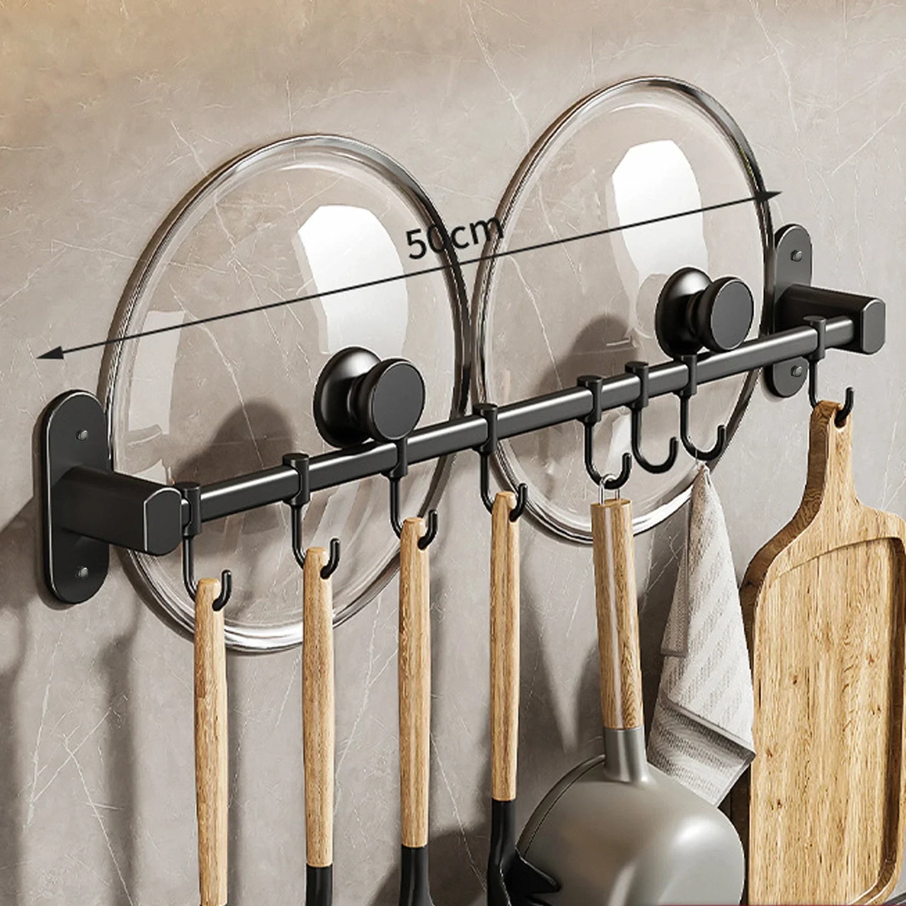 Wandregal für die Küche – Multifunktionaler Organizer für Deckel, Wender und Küchenutensilien