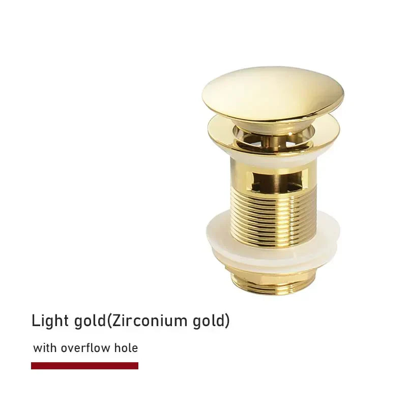 Elegante Push-Down Abflusslösung aus Messing – 11 Farben verfügbar