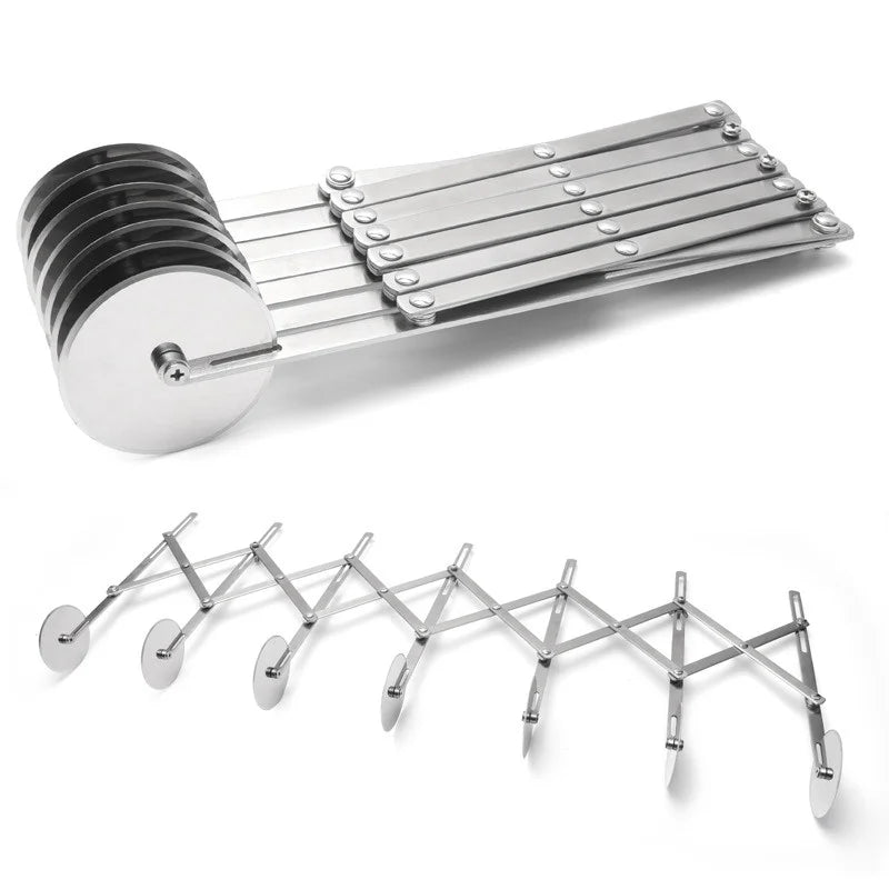 FlexiCut Dough Cutter | Stainless Steel & Adjustable | 3–7 Wheels | Perfect for Pizza, Brownies & Pastries