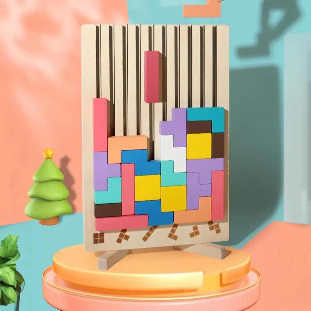 Familienfreundliches 3D Holzpuzzle für kreatives Spielen